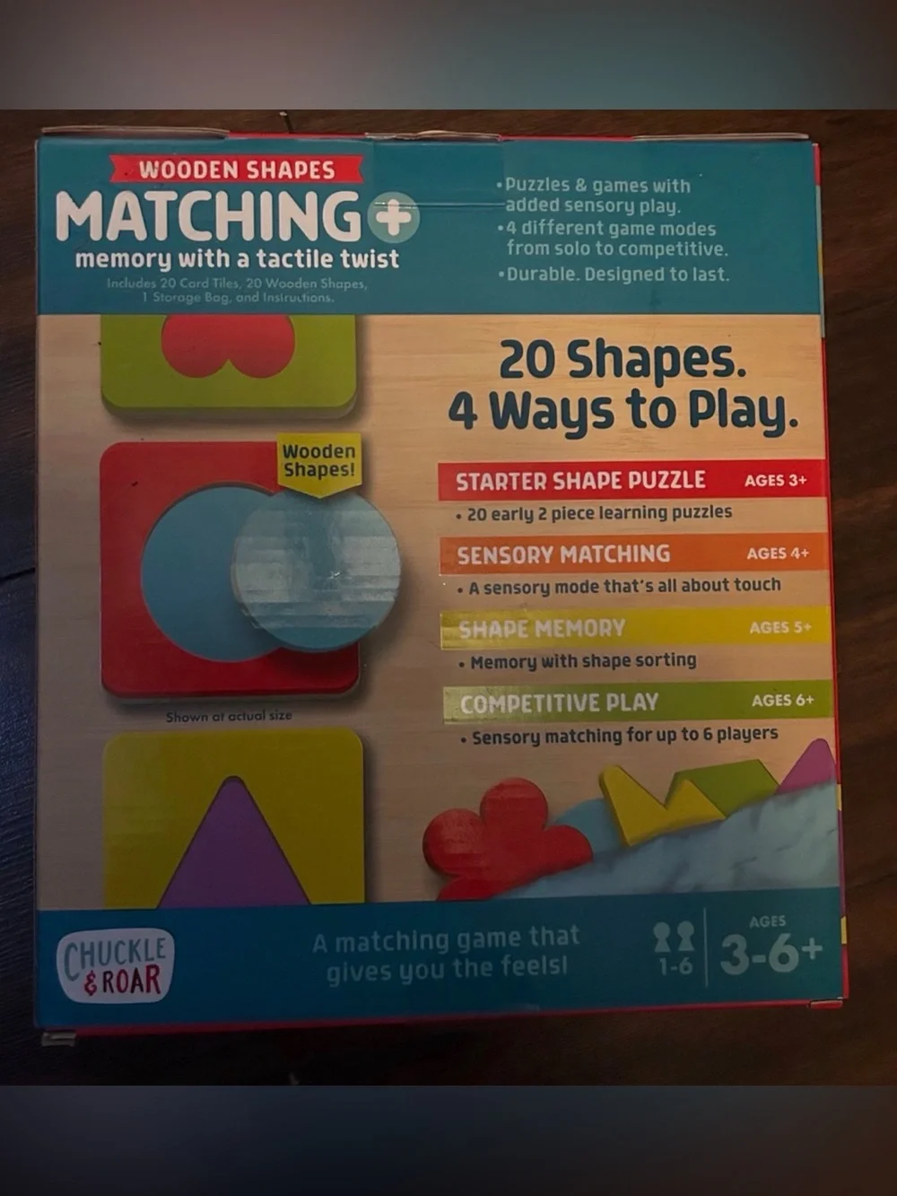 Matching+ Wooden Shapes Puzzle - Multicolor